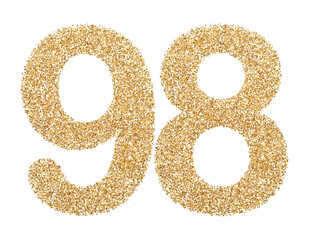 Gold glitter number 98