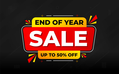 End of Year sale offer banner template. stock clearance background. end of year banner template design for web or social media, Sale special offer. abstract vector design.