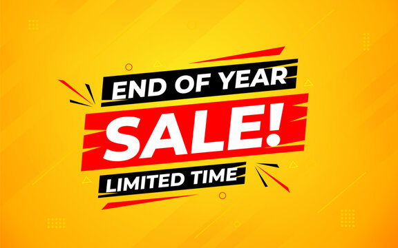 End of Year sale offer banner template. stock clearance background. end of year banner template design for web or social media, Sale special offer. abstract vector design.