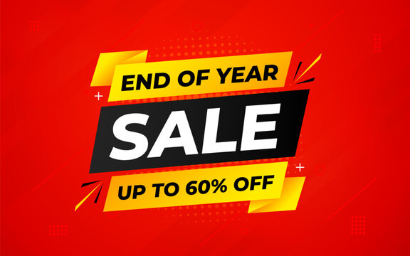 End of Year sale offer banner template. stock clearance background. end of year banner template design for web or social media, Sale special offer. abstract vector design.