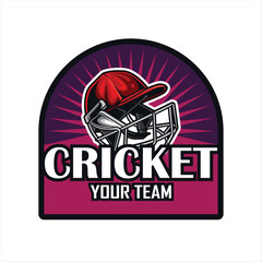 Cricket sport team logo vector illustration