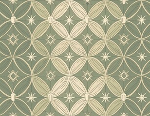 Sophisticated Style: Floral and Geometric Pattern in Vintage Hues