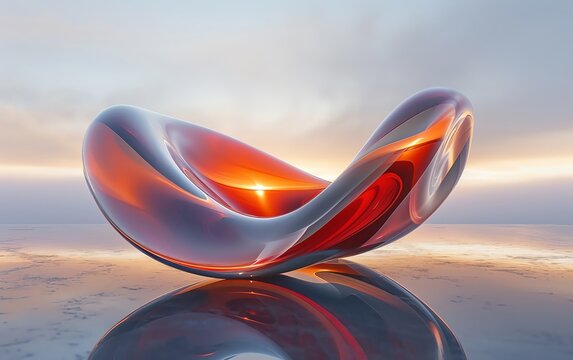Ellipse Paraboloid Abstract background A 3D shape resembling an elongated bowl
