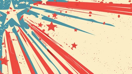 Email newsletter header for a July 4th sale, incorporating a bold patriotic background with stars and stripes elements, no people, copy-space, High resolution