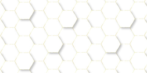 White hexagon geometric texture Seamless creative geometric Pattern hexagonal background. white abstract hexagon wallpaper or background. 3D Futuristic abstract honeycomb mosaic texture.