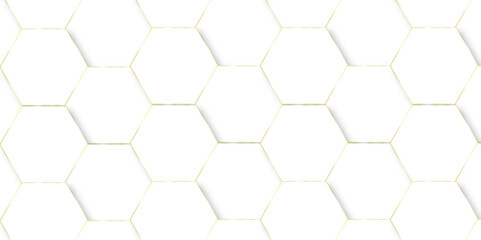 White hexagon geometric texture Seamless creative geometric Pattern hexagonal background. white abstract hexagon wallpaper or background. 3D Futuristic abstract honeycomb mosaic texture.
