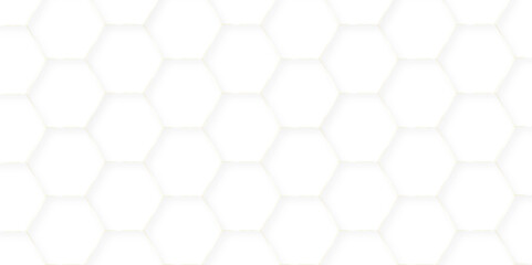 Fototapeta premium White hexagon geometric texture Seamless creative geometric Pattern hexagonal background. white abstract hexagon wallpaper or background. 3D Futuristic abstract honeycomb mosaic texture.