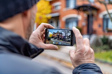 Property inspector using a smartphone to document property conditions