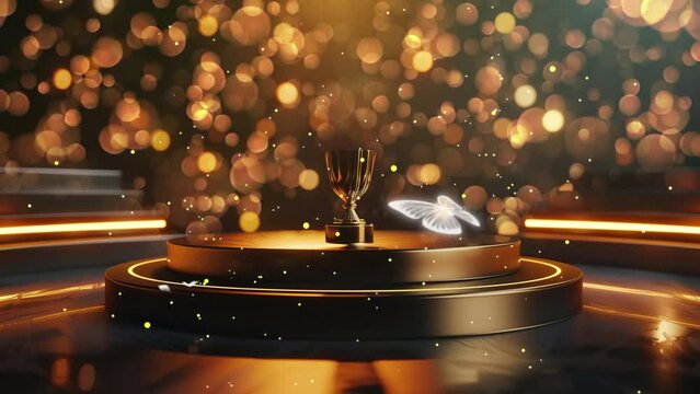 winner award podium prize silver gold trophy winner. seamless looping overlay 4k virtual video animation background