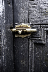 Wooden door with lock