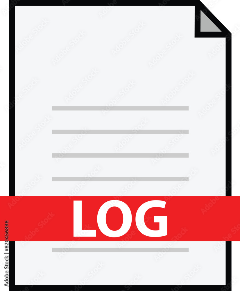 Poster log file icon. logs sign. pictograph of format file log extension for template logo. document symbol
