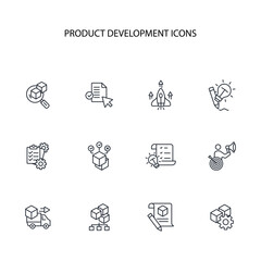 Product development icon set.vector.Editable stroke.linear style sign for use web design,logo.Symbol illustration.