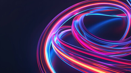 3d render, abstract futuristic neon background with glowing ascending lines. Fantastic wallpaper Generative AI
