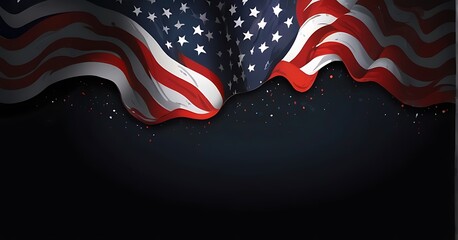 isolated on soft background with copy space USA Flag concept, illustration