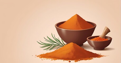 isolated on soft background with copy space Saffron spice concept, illustration