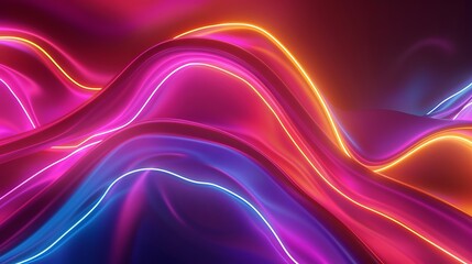 Fototapeta premium 3d Render Abstract Background With Colorful Neon Line