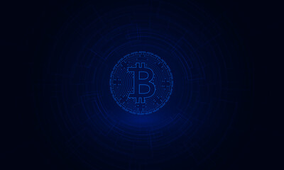 Abstract Crypto currency bitcoin crypto currency coin.of Global social network with planet Earth. Internet and technology. International stock exchange., vector design