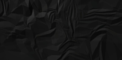 Black crumpled paper texture sheet background. Wrinkled paper texture. Abstract old rough blank black crumpled paper texture.	
