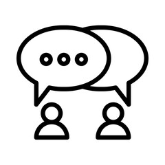 talk icon or logo illustration outline black style