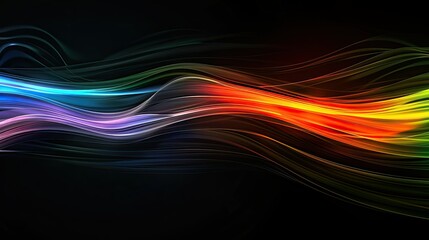 Fototapeta premium Abstract spectrum of light painting streaks on black background