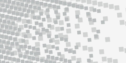 Grid of rounded offset white cube boxes or block background wallpaper banner with copy space, modern.