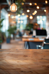An office desk top with blurred background of office. Good for background 