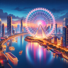 Fototapeta premium city skyline at night