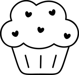 Cute cupcake element vector