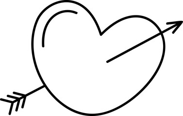 Cute heart doodle element vector