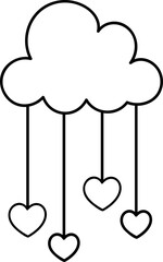Cute cloud with heart element vector