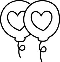 Cute heart balloon element vector