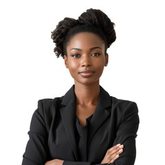 female african american business woman isolated on transparent background.