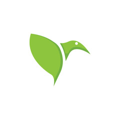 bird leaf logo design illustration.