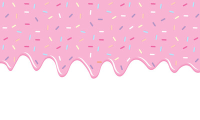 topping icing for sprinkling on sweet melting  in various colors. Beautiful colorful and seamless with pink backdrop. copy space with tranparent background png