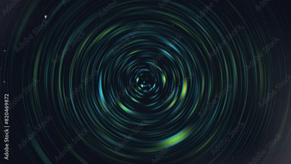 Poster blurred circular shapes in motion with light leaks, dust and noise particle effects