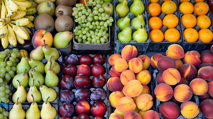 Fresh colourful fruit - Market stall - London Borough Market  geneative ai 
