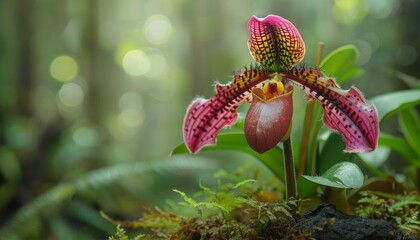 Plakat Orchids in Natural Habitat, Explore orchids thriving in their natural environment, whether it's a lush tropical rainforest, a serene garden, or a wild meadow