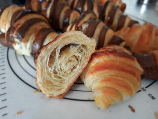 Delicious fresh baked home made croissants.
