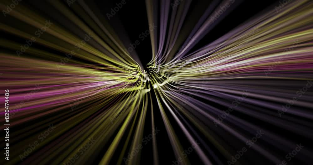 Aufkleber abstract wavy blurred lines loop motion on clean blackground.