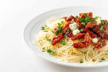 Delightful Sun-dried Tomato and Goat Cheese Angel Hair Pasta