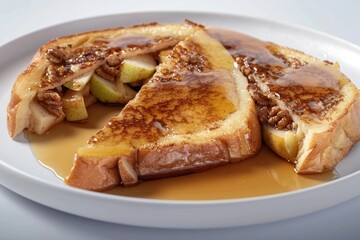 Luxe Apple, Pear and Walnut Stuffed French Toast