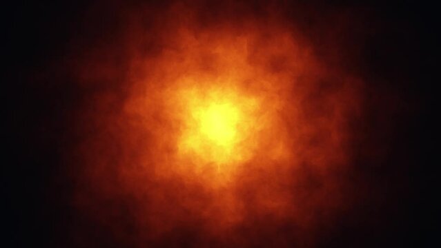 Artistic dark orange red fireball fire texture loop animation copy space background.