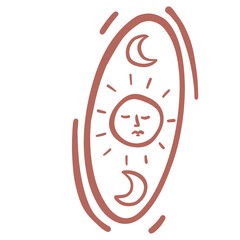 Mystical Celestial Face and Abstract Rays