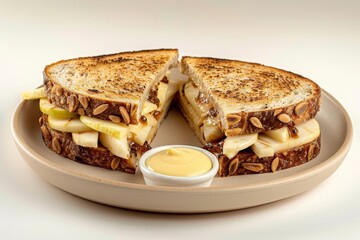 Brie and Cheddar Grilled Cheese with Apple Slices