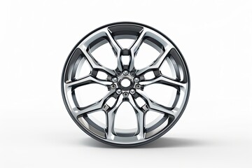 Sports car alloy rims isolated against a neutral white background