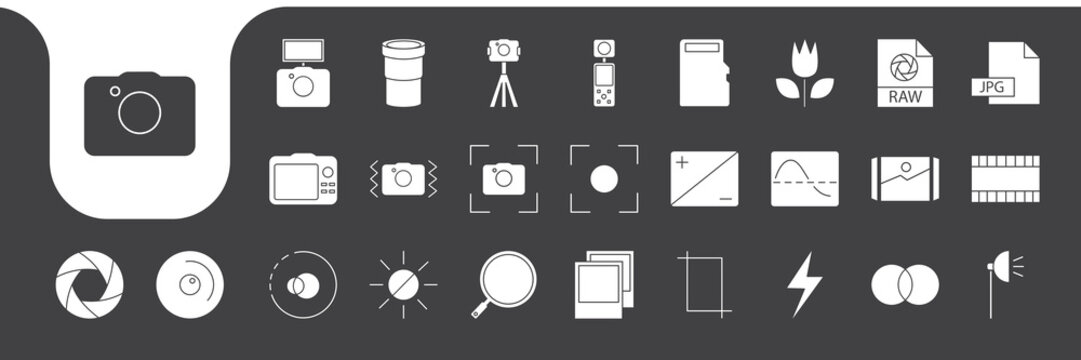 photographer tools kit icon vector design