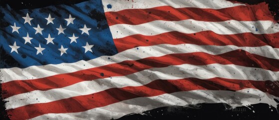 Fototapeta premium American flag on black background for Memorial Day. Remember the brave.