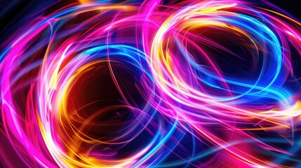 Abstract neon swirls creating a futuristic glow background