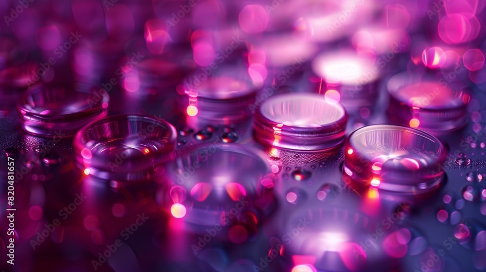 Poster purple abstract background created by circles lined up neatly to form a beautiful pattern