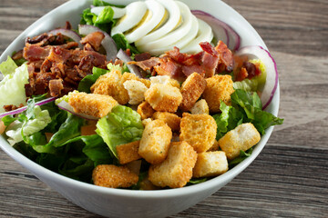 A view of a chopped salad.